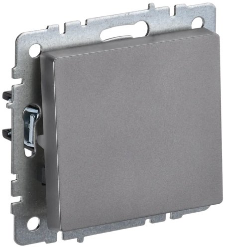 Выключатель без рамки IEK Brite ВС10-1-0-БрС 1-кл. сталь картинка